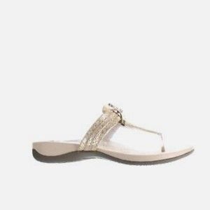 Vionic Womens Amaya Rose gold T-Strap Sandals Size 9.5 (Wide)